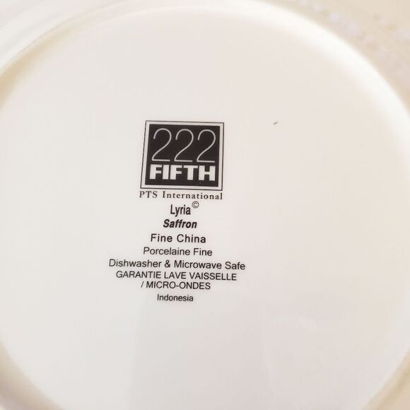222 Fifth "Lyria Saffron " Fine China Platter - Picture 4 of 6